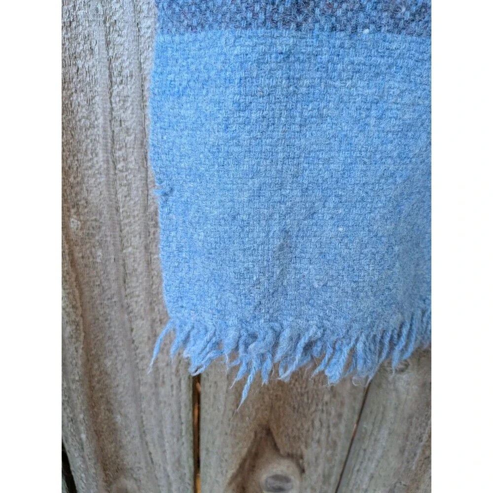 Handwoven Wool Blanket Pastel 27 x 47 Cottage Craft Canada Cottagecore 60s 70s